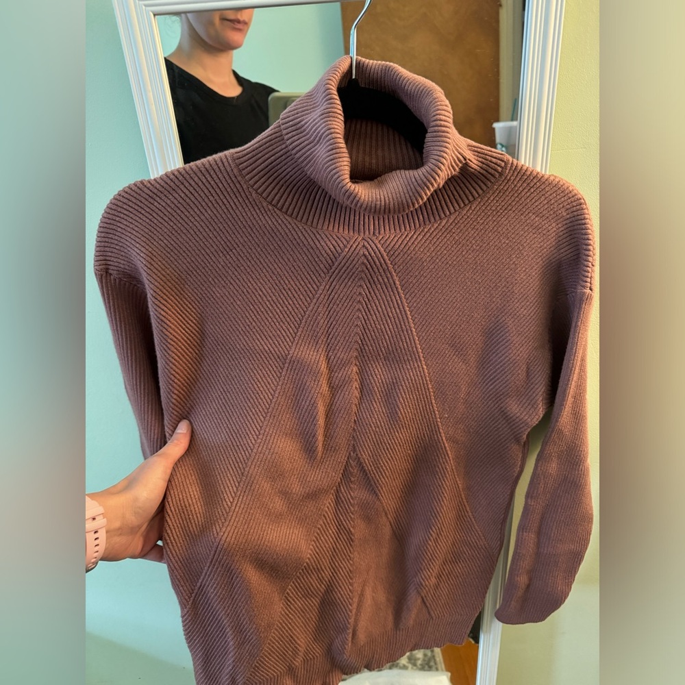 Rose Pink Turtleneck Sweater